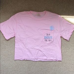 Jonas Brothers pink custom “Sucker” pocket tee